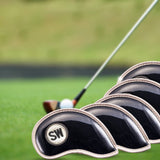 10 Pcs / set Durable Golf Head Cover Set Iron Head Covers Club Water-resistant PU Leather