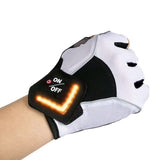 Cycling LED Turn Signal Gloves Mountain Bike Short Finger Gloves