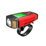 3 in 1 USB Bicycle Flashlight 5 LED Bicycle Computer/Horn Bike Front Light IPX4 Waterproof Headlight Odometer Bike Accessories