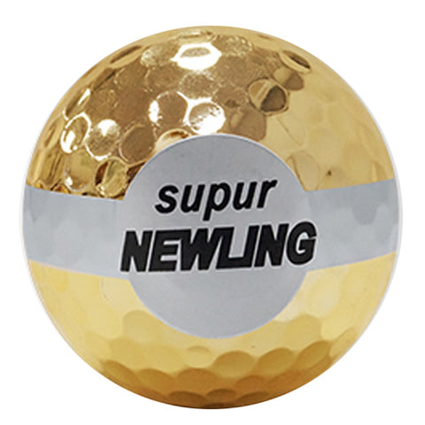3 pcs Golf Balls Golf Colored Ribbon Balls Golf Opening Ball Golden Color Gift Ball