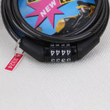 4-Digital 120cm Bike Combination Lock Digital Code Cable Bike anti-theft Safety Lock Tough 8mm Steel Wiring Lock Password Lock