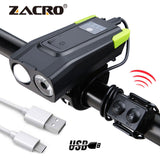 4000mAh Induction Bicycle Front Light USB Rechargeable Smart Headlight With FlashLight