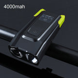 4000mAh Induction Bicycle Front Light USB Rechargeable Smart Headlight With FlashLight