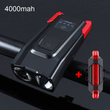 4000mAh Induction Bicycle Front Light USB Rechargeable Smart Headlight With FlashLight