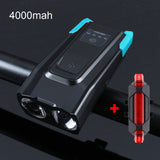 4000mAh Induction Bicycle Front Light USB Rechargeable Smart Headlight With FlashLight