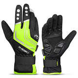 Cycling Gloves for Men Windproof Reflective Thermal Gel Pads