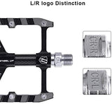 MTB Bike Pedals, 3 Sealed Bearing Cycling Non-Slip Bicycle Pedals, Ultralight Aluminum Alloy 9/16 Road BMX Pedals Flat Platform Pedal