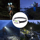 500 Lumens USB Rechargeable Headlamp in High Brightness Mode Night running Cycling rechargeable headlamp