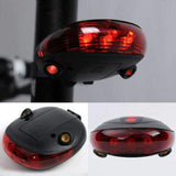 Safety Warning Cycling Tail Flashing Light Bike Lamp Rear 2 Laser 5 LED Bicycle