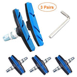 Bike Brake Pads Set, 3 Pairs Road Mountain Bicycle V-Brake