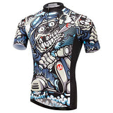 Men Cycling MTB Cartoon Skull Gel Pad Jersey Set