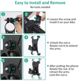 Anti-Shake Bike Phone Mount Holder Stand Cradle Clamp