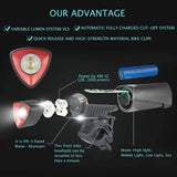 Bike Light Set USB Rechargeable,Waterproof LED Front Headlight