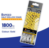 Bicycle Chain, Semi-Hollow Gold Chain for Mountain Roads, VG Sports 8 9 10-Speed Bicycle Chain, for Mountain Bike Road Bikes