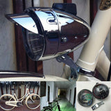 Metal Chrome Silver Shell Bright Classical Cool Bicycle Headlight