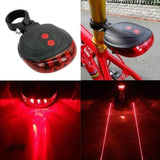 Safety Warning Cycling Tail Flashing Light Bike Lamp Rear 2 Laser 5 LED Bicycle