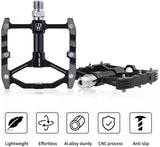 MTB Bike Pedals, 3 Sealed Bearing Cycling Non-Slip Bicycle Pedals, Ultralight Aluminum Alloy 9/16 Road BMX Pedals Flat Platform Pedal