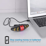 USB Rechargeable Ultra Bright LED Safety Warning Bike Brake Rear Lights
