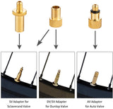 16PCS Premium Brass Presta and Schrader Valve Adapter, Bike Tire Valve Adapters, Ball Pump Needle, Adapters Kit as Inflation Devices and Accessories