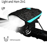 Bike Light with Horn Set 2in1,Rechargeable Bicycle Bell Lights Waterproof