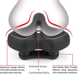 Oversized Comfort Bike Seat Comfortable Replacement Bike Saddle Memory Foam