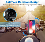 Bike Motorcycle Phone Mount, Universal 360°Rotation Adjustable Bicycle Phone Holder