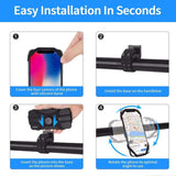 Bike Phone Mount, 360° Detachable Rotatable Bicycle & Motorcycle Cell Phone Holder