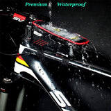 Bike Phone Mount Bag, Cycling Waterproof Front Frame Top Tube Handlebar Bag with Touch Screen Holder Case for iPhone X XS Max XR 8 7 Plus, for Android/iPhone Cellphones Under 6.5”