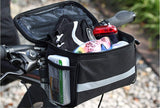 traderplus Bicycle Basket Handlebar Bag with Sliver Grey Reflective Stripe for Mountain Bike Outdoor Activity Cycling Pack Accessories 3.5L
