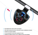 4 Pcs Black Electronic LED Light Fishing Bite Sound Alarm Alert Bell