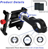 Bike Phone Mount Holder for Bicycle Motorcycle, Adjustable iPhone Mount Holder