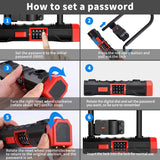 Bike U Lock Heavy Duty Combination Bicycles U-Locks