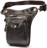 Genuine Leather Thigh Drop Waist Leg Bag Motorcycle Bike