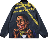 Hip Hop Windbreaker Jacket Long Sleeve Streetwear Graphic Lightweight Windproof Waterproof Wind Jacket Spring