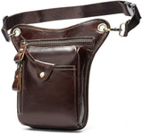 Genuine Leather Thigh Drop Waist Leg Bag Motorcycle Bike