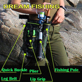 Fly Fishing Rod Bag With Fishing Tackle Storage Box Cover Case Multi-function Nylon Fishing Waist Pack Leg Bag Camouflage Camo