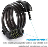 Bike Lock Cable, 4-Feet Bike Cable Combination Cable Bike Locks