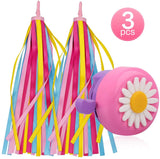 Kids Bike Bell and Streamers for Girls-1 Pack Flower Bicycle Bell