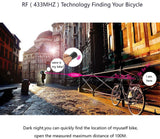 Bike Tail Light Wireless Alarm USB Waterproof Rear LED Remote Control Bell