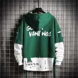 Men's Hoodies Hip Hop Patchwork Sweater