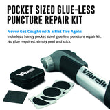 Mini Bike Pump Glueless Puncture Repair Kit - Fits Presta and Schrader