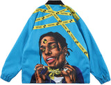 Hip Hop Windbreaker Jacket Long Sleeve Streetwear Graphic Lightweight Windproof Waterproof Wind Jacket Spring