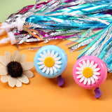 2 Pieces Kids Bike Bell Girl Flower Bicycle Bell with 4 Pieces Handlebar