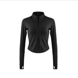 Sport Jacket Women Long Sleeve Zip Fitness Yoga Shirt Top Workout Gym Activewear Sport Running Coats Training Clothes