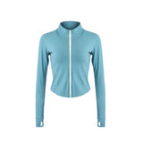 Sport Jacket Women Long Sleeve Zip Fitness Yoga Shirt Top Workout Gym Activewear Sport Running Coats Training Clothes