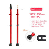 Bicycle 1Pair 40/60/80/100/120mm Presta Valve for Road Tubeless Rim Alloy Or Brass Stem Brass Core W/ Cap & Tool