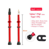 Bicycle 1Pair 40/60/80/100/120mm Presta Valve for Road Tubeless Rim Alloy Or Brass Stem Brass Core W/ Cap & Tool