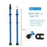 Bicycle 1Pair 40/60/80/100/120mm Presta Valve for Road Tubeless Rim Alloy Or Brass Stem Brass Core W/ Cap & Tool