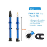 Bicycle 1Pair 40/60/80/100/120mm Presta Valve for Road Tubeless Rim Alloy Or Brass Stem Brass Core W/ Cap & Tool