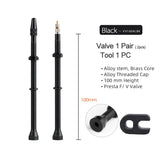 Bicycle 1Pair 40/60/80/100/120mm Presta Valve for Road Tubeless Rim Alloy Or Brass Stem Brass Core W/ Cap & Tool